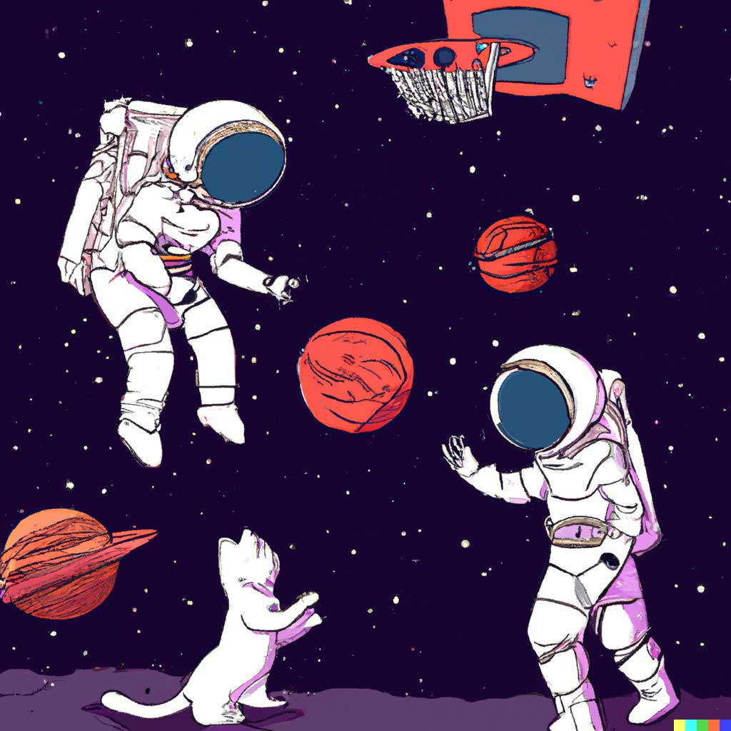 Digitale Kultur, Astronauten spielen Basketball mit Katzen