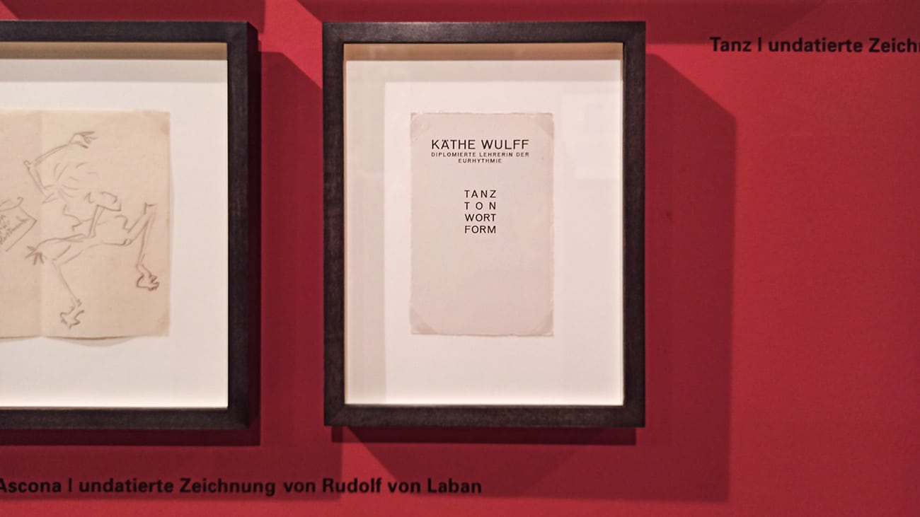 Zeichnung und Worte von Tänzerin Käthe Wulff im Tanzmuseum Köln